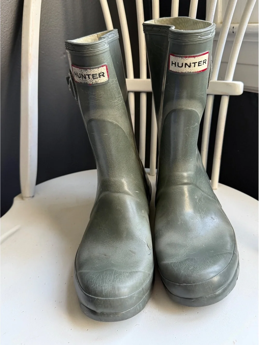 Hunter Original Mid-Calf Rain Boots in Gray, Size 10